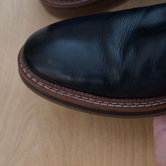 Clarks Navy Blue Grimsby Way Oxford TOR England Cork insoles Size 9M main image 8